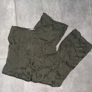 Zara Olive Green Flare Pants